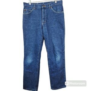 Vintage Lee 5 Pocket Style Straight Fit Jeans 34x30 Made In USA
